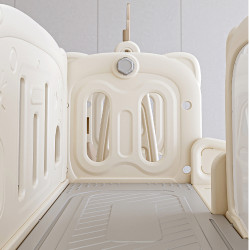 Structure de jeux inodore pour enfant de 3 ans et plus avec toboggan et balançoire - Planche à dessin intégrée