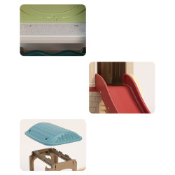 Structure de jeux intérieure pour enfants avec toboggan et panier de basket - Château de jeux