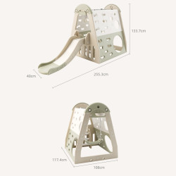 Toboggan enfants - Aire de jeux indoor pour enfants de 3 ans et plus avec accessoires multiples