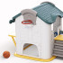 Cabane de jeux pour enfants avec toboggan et balançoire - Panier de basket et bureau inclus - Loisirs enfants