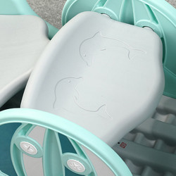 Équipement de jeux pour enfants 3 en 1 - Toboggan combo balançoire avec panier de basket - Capacité de charge 40 kg