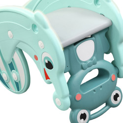 Équipement de jeux pour enfants 3 en 1 - Toboggan combo balançoire avec panier de basket - Capacité de charge 40 kg