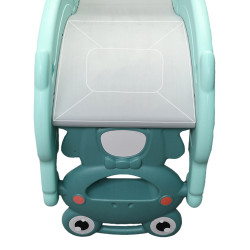 Équipement de jeux pour enfants 3 en 1 - Toboggan combo balançoire avec panier de basket - Capacité de charge 40 kg