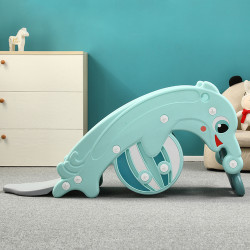 Équipement de jeux pour enfants 3 en 1 - Toboggan combo balançoire avec panier de basket - Capacité de charge 40 kg