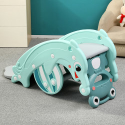 Équipement de jeux pour enfants 3 en 1 - Toboggan combo balançoire avec panier de basket - Capacité de charge 40 kg