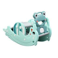 Équipement de jeux pour enfants 3 en 1 - Toboggan combo balançoire avec panier de basket - Capacité de charge 40 kg