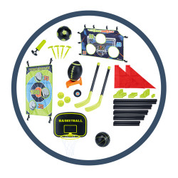 Ensemble de sport junior - Jeu de balle 6 en 1 pour enfants - Design compact
