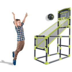 Jeu d'arcade de basket-ball pour enfants avec filet et ballon gonflable - Mécanisme de pliage