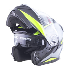 Casque de moto à forme aérodynamique avec pare-soleil réglable et visière à revêtement anti-rayures - Deux coloris
