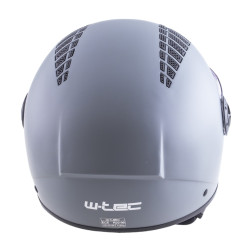 Casque jet de moto avec large visière et système d'aération - Design noir ou gris