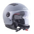 Casque jet de moto avec large visière et système d'aération - Design noir ou gris