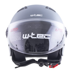 Casque jet de moto avec large visière et système d'aération - Design noir ou gris
