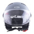 Casque jet de moto avec large visière et système d'aération - Design noir ou gris