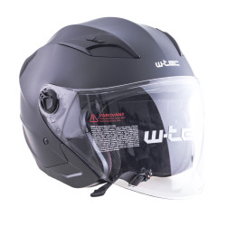 Casque jet de protection avec longue visière réglable et pare-soleil inclus - Casque de protection pour moto et scooter