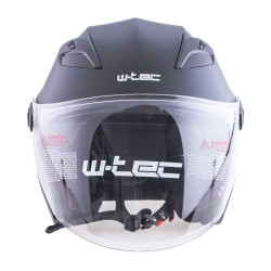Casque jet de protection avec longue visière réglable et pare-soleil inclus - Casque de protection pour moto et scooter