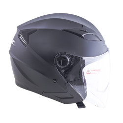 Casque jet de protection avec longue visière réglable et pare-soleil inclus - Casque de protection pour moto et scooter