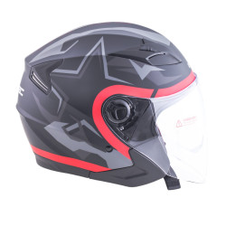 Casque jet à longue visière relevable avec pare-soleil intégré - Motos et scooters