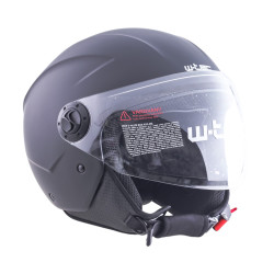 Casque jet pour moto et scooter - Casque de protection ouvert avec visière ajustable