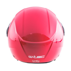 Casque jet rouge pour motos et scooters - Casque de protection avec large visière relevable