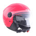 Casque jet rouge pour motos et scooters - Casque de protection avec large visière relevable