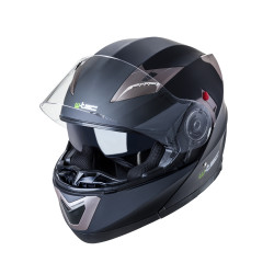 Casque de protection pour la moto avec partie avant renforcée et visière relevable anti-rayures