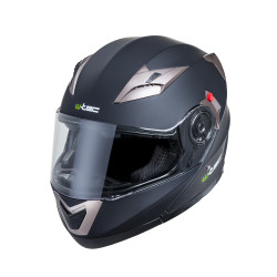 Casque de protection pour la moto avec partie avant renforcée et visière relevable anti-rayures