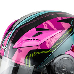 Casque de moto intégral et modulable avec visière et partie avant rabattable - Système d'aération et design aérodynamique
