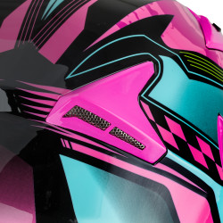 Casque de moto intégral et modulable avec visière et partie avant rabattable - Système d'aération et design aérodynamique