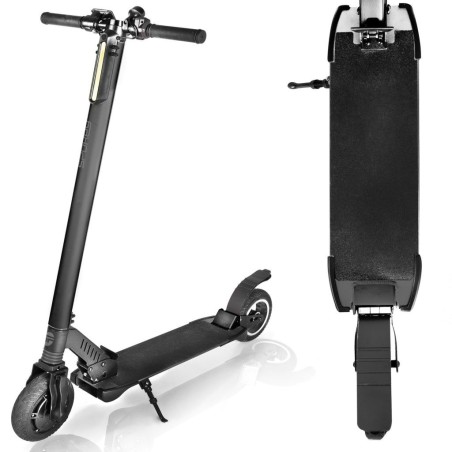 Trottinette électrique QUEST design noir tendance avec roues en caoutchouc 250W.
