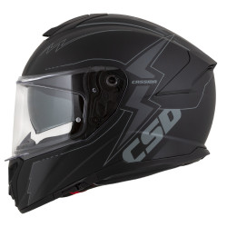 Casque de moto premium en fibre de verre avec visière multi-angle et pare-soleil rétractable - Système d'ouverture SOS