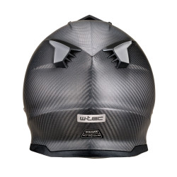 Casque de motocross avec coque en fibre de verre et carbone puis visière amovible - Système d'aération
