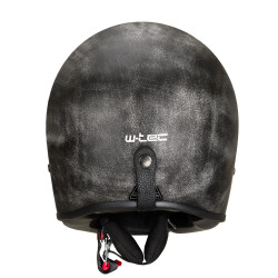 Casque de moto-cross au style vintage avec aération du menton et visière amovible - Boucle arrière astucieuse pour lunettes