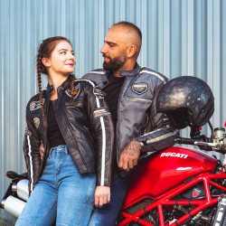Veste de moto effet cuir pour Hommes design Vintage - 3 coloris - Tailles S à 6XL
