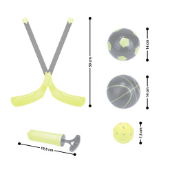 Jeux pour enfants 3 en 1 avec basketball football et hockey - Loisirs et sport pour enfants de 6 ans et plus