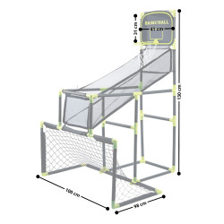 Jeux pour enfants 3 en 1 avec basketball football et hockey - Loisirs et sport pour enfants de 6 ans et plus