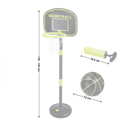 Panier de basketball pour enfants avec ballon gonflable et pompe à air - Hauteur réglable