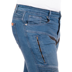 Jean de moto pour hommes avec renforts amovibles et panneaux extensible - Pantalon de moto en jean certifié EN 17092