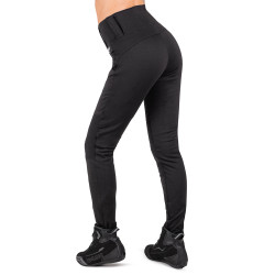 Legging de moto pour femmes taille haute avec coupe ajustée et empiècement élastique aux genoux