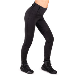 Legging de moto pour femmes taille haute avec coupe ajustée et empiècement élastique aux genoux