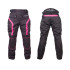 Pantalon de moto pour femmes noir et rose avec poches et détails réfléchissants - Doublure en maille aérée et doublure thermique