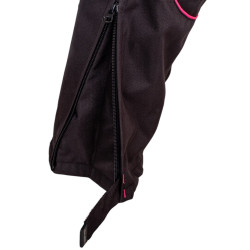 Pantalon de moto pour femmes noir et rose avec poches et détails réfléchissants - Doublure en maille aérée et doublure thermique