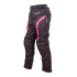 Pantalon de moto pour femmes noir et rose avec poches et détails réfléchissants - Doublure en maille aérée et doublure thermique