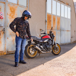 Jean de moto pour hommes avec empiècements extensibles et protections CE amovibles pour les genoux - Coloris multiples