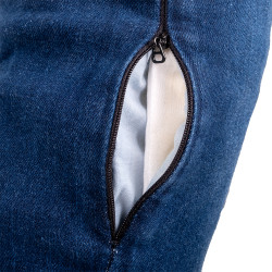 Jean de moto pour hommes avec empiècements extensibles et protections CE amovibles pour les genoux - Coloris multiples