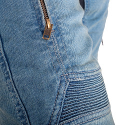 Jean de moto pour hommes à matière élastique renforcée en fibre d'aramide - Trous d'aération