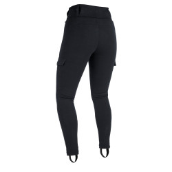 Legging de moto cargo pour femmes en matière stretching résistante avec protections CE pour les genoux