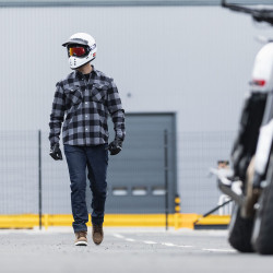 Denim de moto pour hommes - Jean de moto slim fit au tissu résistant et extensible - Protections CE genoux et hanches