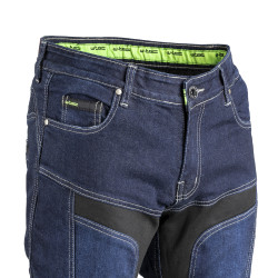 Jean de moto certifié pour hommes ultra-résistant et respirant avec protections CE amovibles des hanches et des genoux