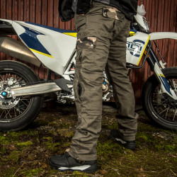 Pantalon de moto extensible avec protections CE pour genoux et hanches - Résistant aux chocs et à l'abrasion