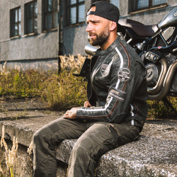 Pantalon de moto extensible avec protections CE pour genoux et hanches - Résistant aux chocs et à l'abrasion
